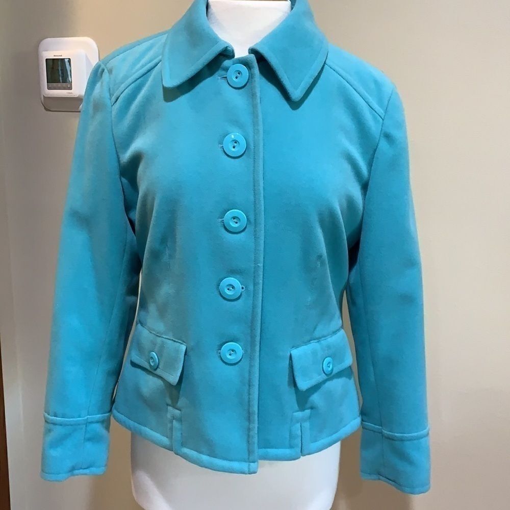 Chico’s Robin’s egg blue jacket, Size 1